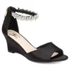 Journee Collection Womens Connor Wedge Sandal - Black