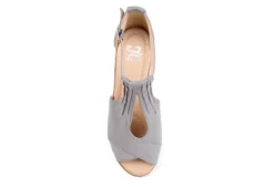 Journee Collection Womens Kedzie Wedge Sandal - Grey -Cheap Nike || Skechers || heydude Store US 01 102267 05