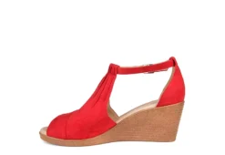 Journee Collection Womens Kedzie Wedge Sandal - Red -Cheap Nike || Skechers || heydude Store US 01 102268 03
