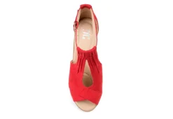 Journee Collection Womens Kedzie Wedge Sandal - Red -Cheap Nike || Skechers || heydude Store US 01 102268 05