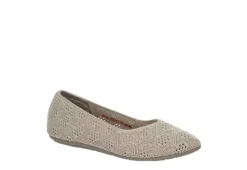 Skechers Womens Cleo 2.0 Knitty Witty Flat - Taupe