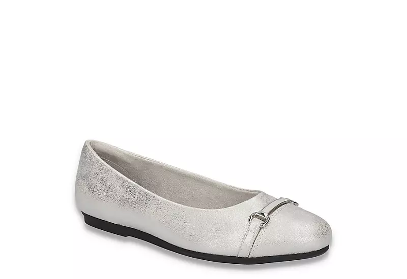 Easy Street Womens Asher Flat - Silver 3 Easy Street Womens Asher Flat - Silver