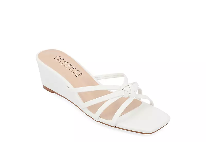 Journee Collection Womens Blayke Wedge Slip On Sandal - White 3 Journee Collection Womens Blayke Wedge Slip On Sandal - White
