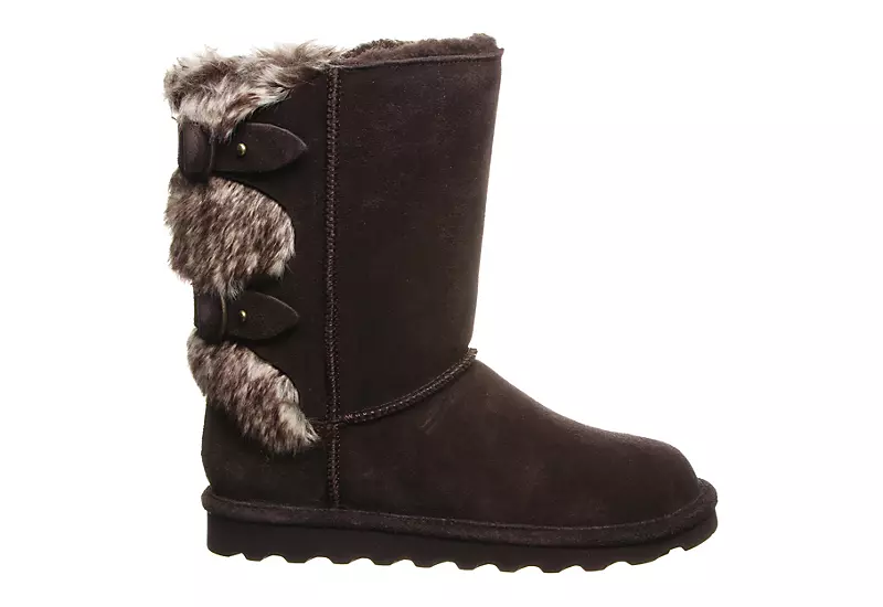Bearpaw Womens Eloise Wide Calf Fur Boot - Chocolate 4 Bearpaw Womens Eloise Wide Calf Fur Boot - Chocolate - Image 2