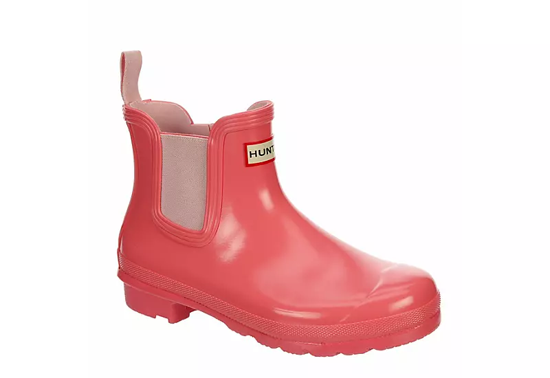 Hunter Boots Llc Womens Original Chelsea Gloss Rain Boot - Pink 3 Hunter Boots Llc Womens Original Chelsea Gloss Rain Boot - Pink