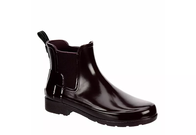 Hunter Boots Llc Womens Original Refined Chelsea Gloss Rain Boot - Wine 3 Hunter Boots Llc Womens Original Refined Chelsea Gloss Rain Boot - Wine