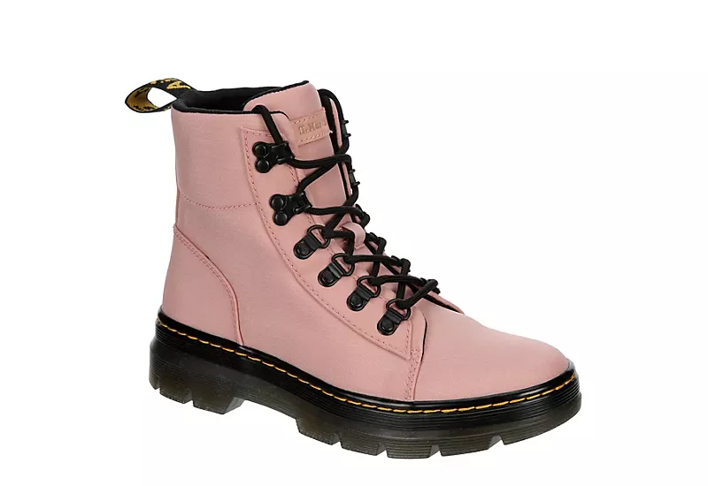 Dr. Martens Dr.martens Womens Combs Nylon Combat Boot - Pale Pink 3 Dr. Martens Dr.martens Womens Combs Nylon Combat Boot - Pale Pink