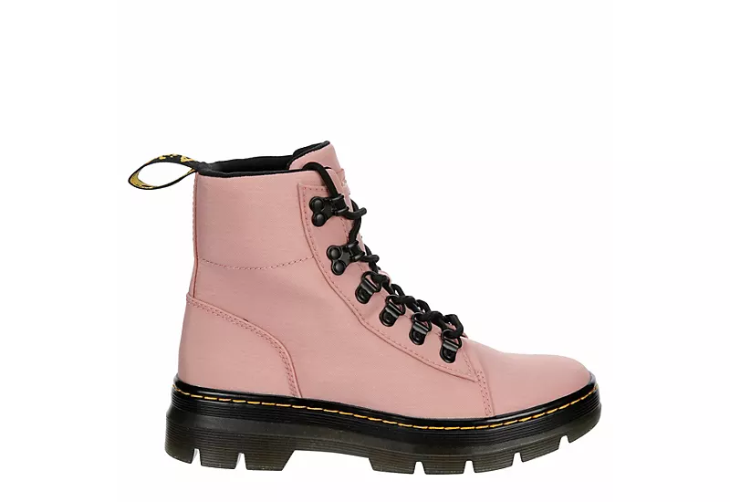 Dr. Martens Dr.martens Womens Combs Nylon Combat Boot - Pale Pink 4 Dr. Martens Dr.martens Womens Combs Nylon Combat Boot - Pale Pink - Image 2