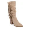 Journee Collection Womens Hartly Fringed Wide Calf Dress Boot - Taupe -Cheap Nike || Skechers || heydude Store US 01 303178 00