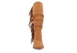 Journee Collection Womens Hartly Fringed Wide Calf Dress Boot - Tan -Cheap Nike || Skechers || heydude Store US 01 303180 02