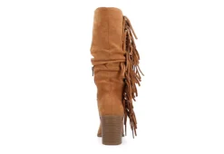 Journee Collection Womens Hartly Fringed Wide Calf Dress Boot - Tan -Cheap Nike || Skechers || heydude Store US 01 303180 04