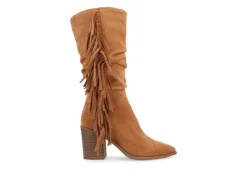 Journee Collection Womens Hartly Fringed Extra Wide Calf Dress Boot - Tan -Cheap Nike || Skechers || heydude Store US 01 303185 01
