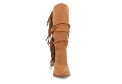 Journee Collection Womens Hartly Fringed Extra Wide Calf Dress Boot - Tan -Cheap Nike || Skechers || heydude Store US 01 303185 02