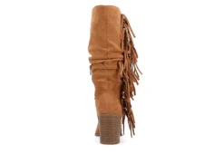 Journee Collection Womens Hartly Fringed Extra Wide Calf Dress Boot - Tan -Cheap Nike || Skechers || heydude Store US 01 303185 04