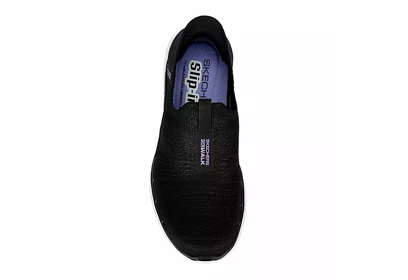 Skechers Womens Go Walk 6 Quick Fit Slip-ins Walking Shoe - Black 8 Skechers Womens Go Walk 6 Quick Fit Slip-ins Walking Shoe - Black - Image 6