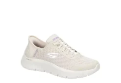 Skechers Womens Go Walk Flex Bungee Slip-ins Running Shoe - Off White