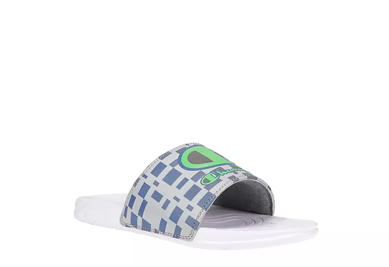 Champion Mens Mega Slide Graphic Slide Sandal - White 3 Champion Mens Mega Slide Graphic Slide Sandal - White