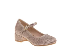 Badgley Mischka Girls Glitterful Dress Shoe - Rose Gold
