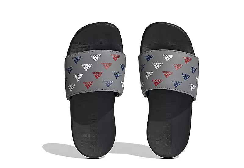 Adidas Boys Adilette Comfort Slide Sandal - Grey 6 Adidas Boys Adilette Comfort Slide Sandal - Grey - Image 4