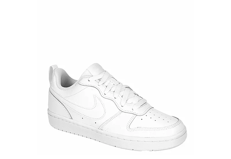 Nike Boys Court Borough 2 Low Top Sneaker - White 3 Nike Boys Court Borough 2 Low Top Sneaker - White
