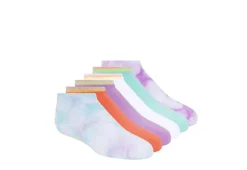 Skechers Girls Low Cut Tie Dye Socks 6 Pairs - Tie-dye