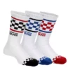Vans Boys 3pk Checker Band Crew Socks - White -Cheap Nike || Skechers || heydude Store US 01 900990 00