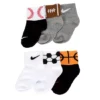 Nike Boys Sports Infant Ankle Socks 6 Pairs - Grey -Cheap Nike || Skechers || heydude Store US 01 901811 00