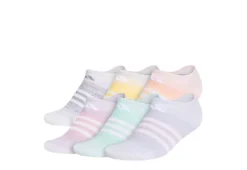 Adidas Girls Superlite Ombre No Show Socks 6 Pairs - White